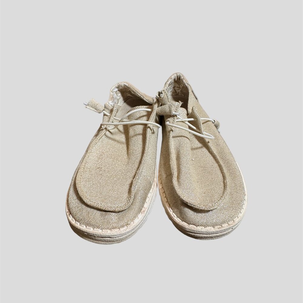 Hey Dude wendy beige sparkle glitter slipon  loafersneaker